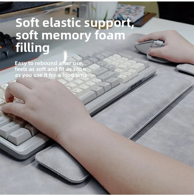 DeskCloud Pro 3-Piece – Waterproof PU Desk Mat + Mouse Pad + Wrist Rest Set