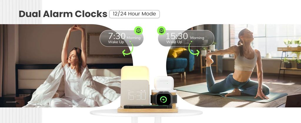 MagClock 7-in-1 MagSafe Alarm Clock – Wireless Charging for iPhone, Watch & AirPods