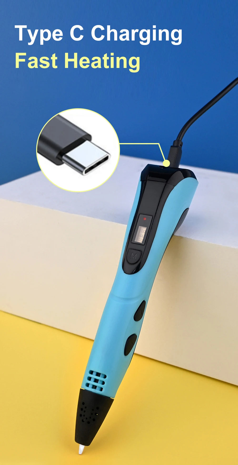 DoodlePen 3D Pen Set – LCD Display, PLA Filament, Kids Birthday & Christmas Gift