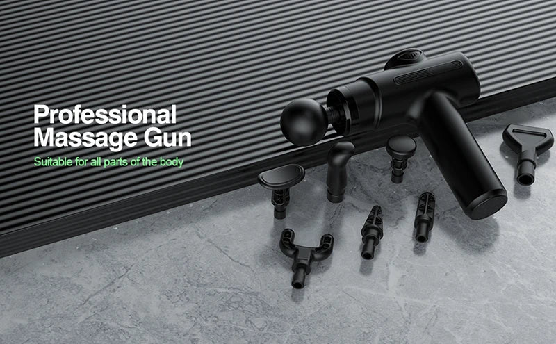PowerGun Electric Massage Gun – Deep Tissue, 8 Heads for Back, Arms & Legs