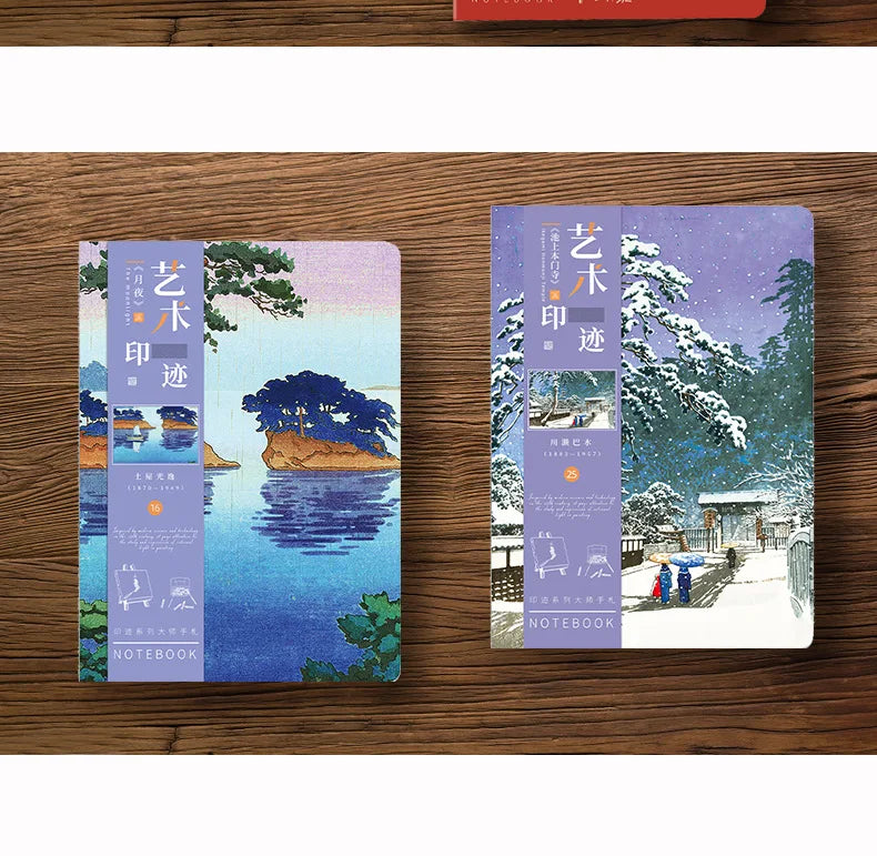 A5 Notebook Ukiyoe & Famous Painting Series Cover,80sheets/Book Writing Diary Recording Life Office Study Note Supplies CS-058