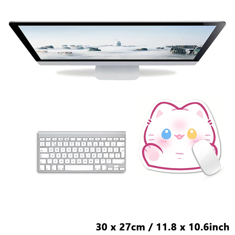 Kawaii Tortoiseshell Cat XXL Desk Mat – Pink & Black Cute Kitty Mouse Pad