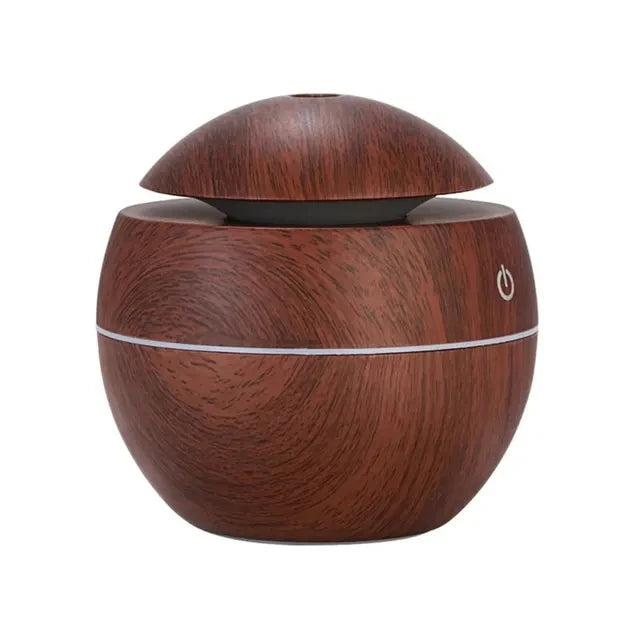 GrainMist USB Ultrasonic Cool Mist Aroma Diffuser – Wood Grain Essential Oil Humidifier & Air Purifier