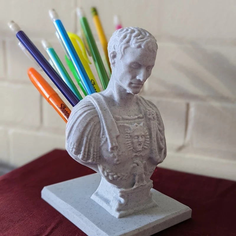 3D printed Julius Caesar statue Office Desk Pen Holder Office Desk Organizer Office Decor pen Rack Gift Stationery teacher gift