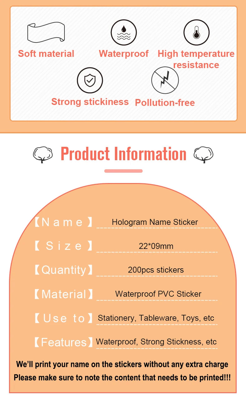 NameTag Kawaii Waterproof Custom Name Label Stickers – Personalised School & Bottle Decals