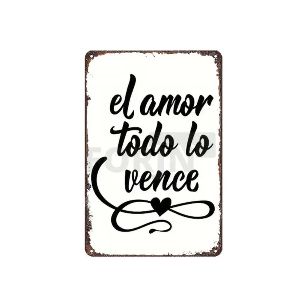 Spanish Inspirational Quote Poster,Spain Wall Art Metal Sign,Black and White Minimalist Painting,Gift for Home Room Office Decor