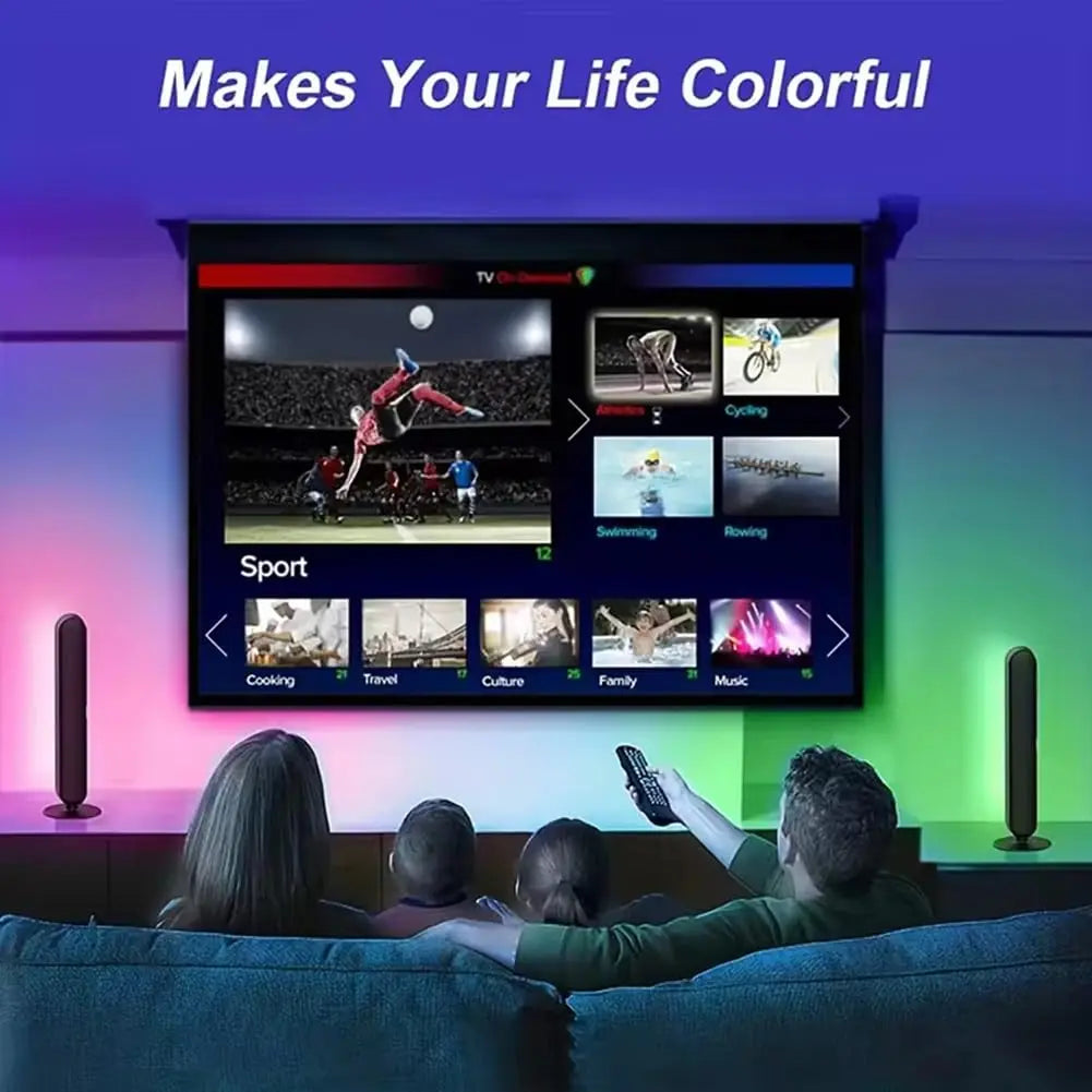 1/2pc LED Desktop Smart RGB Light Bars with Remote 16colors USB Plug Night Light for Gaming Desk Office Party TV Background Gift