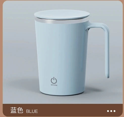 SpinSip Self-Stirring Magnetic Stainless Steel Mug – Auto Mixing Coffee Cup