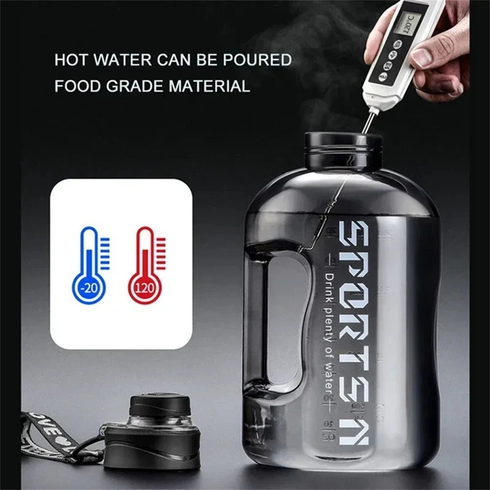 MegaSip Large Capacity Sports Water Bottle – 1.7L / 2.7L with Straw