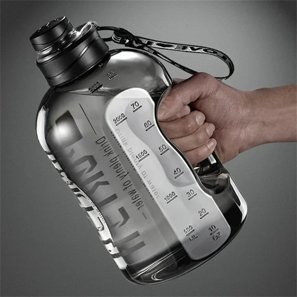 MegaSip Large Capacity Sports Water Bottle – 1.7L / 2.7L with Straw