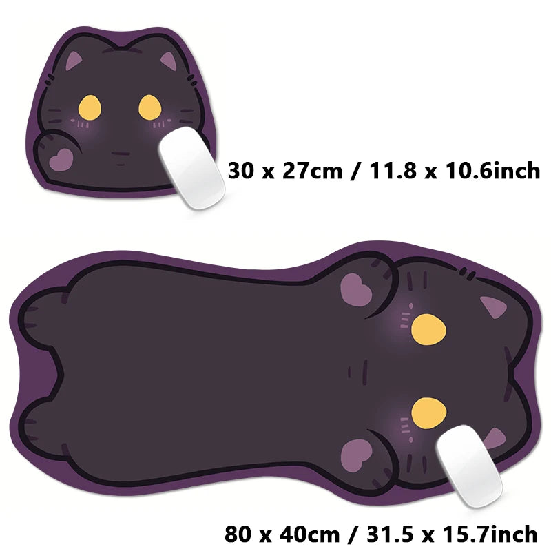 Kawaii Tortoiseshell Cat XXL Desk Mat – Pink & Black Cute Kitty Mouse Pad