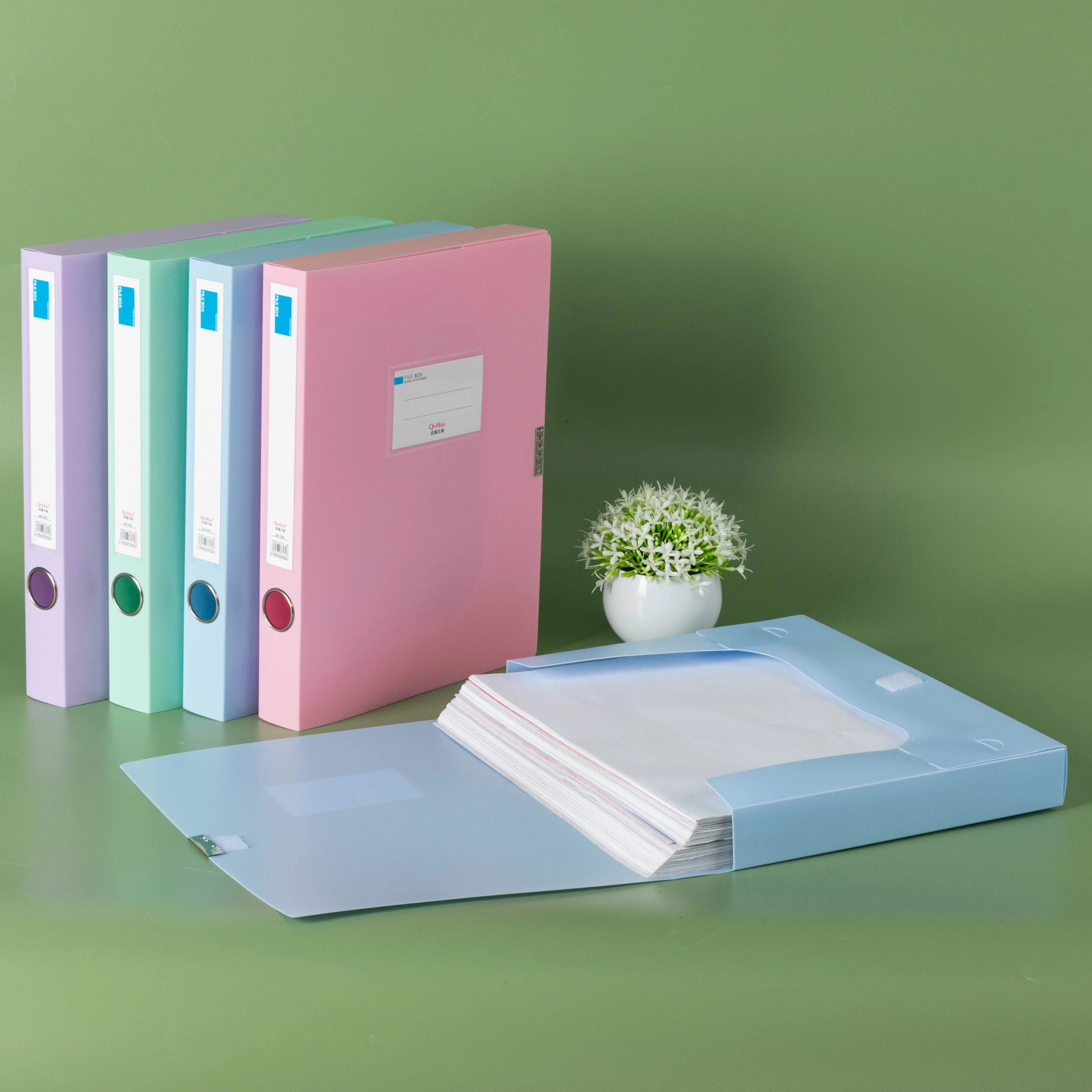 Morandi file box, A4 folder, file box, Velcro fastener storage bag, data book, office storage box