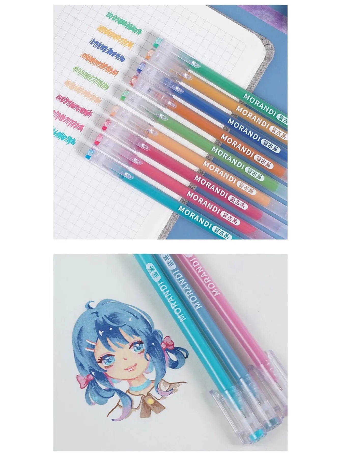 Languo 27-207 Colour Gel Pen & Marker Drawing Set – Student DIY Art Pens