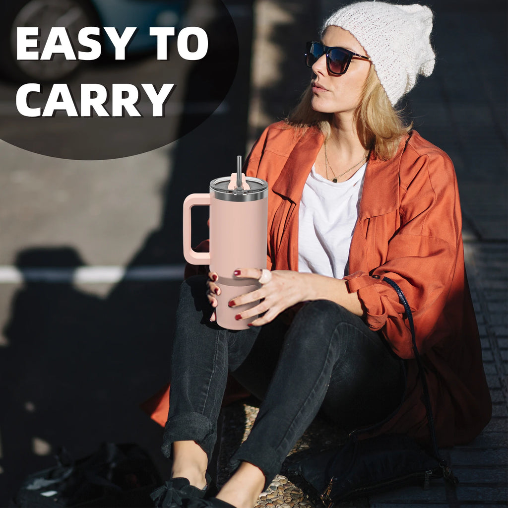 WATERSY Stainless Steel Tumbler with Straw – 20oz / 30oz / 40oz Vacuum Insulated