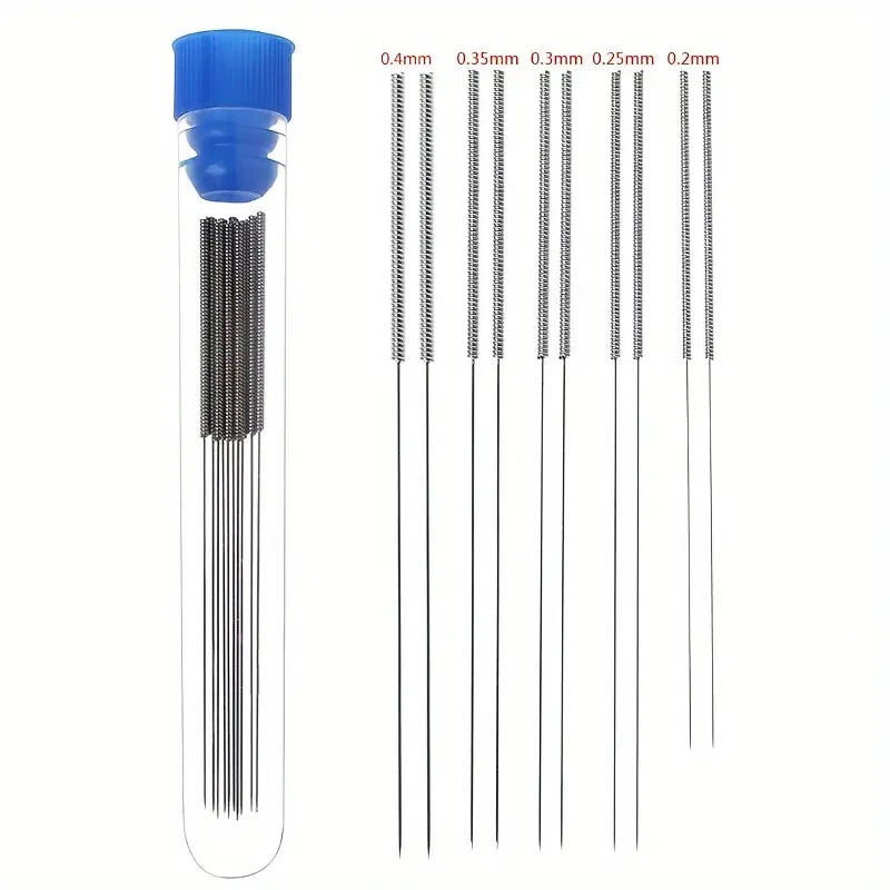 3D Printer Nozzle Cleaning Kit – Stainless Steel Needles 0.2 / 0.25 / 0.3 / 0.35 / 0.4mm