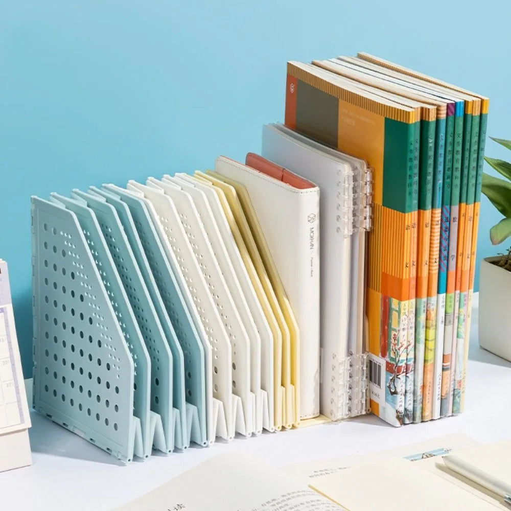 File Organizer Retractable File Holder Creative Foldable Desktop Bookend Bookshelf Adjustable File Storage Rack Office Supply