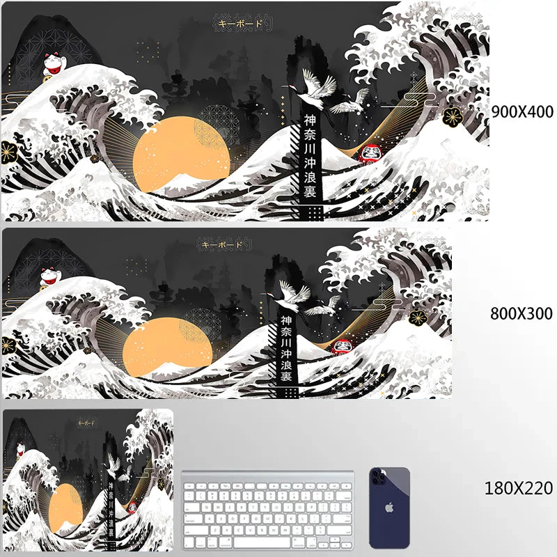 Great Wave XL Gaming Desk Mat – Personalized Art Mouse Pad (XXL HD Mouse Mat)