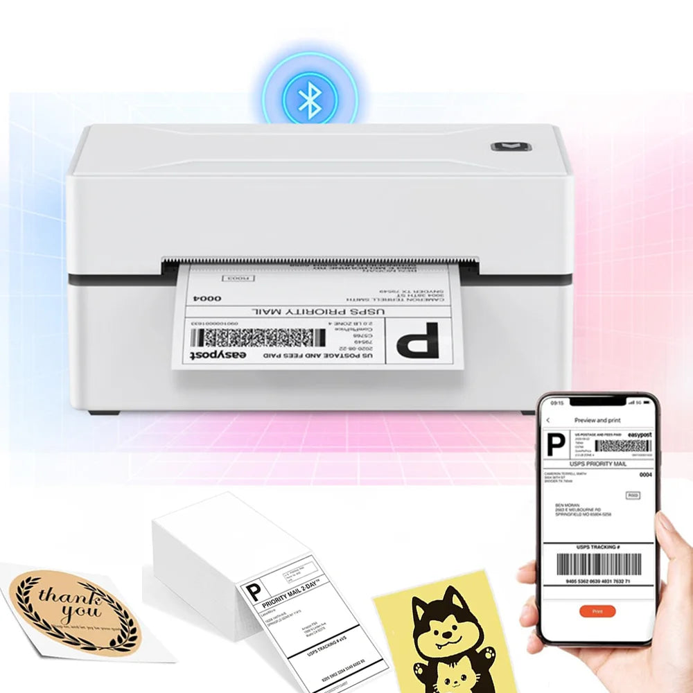 Marklife D100 Mini Bluetooth Thermal Label Printer – 4x6 Inch Shipping Labels