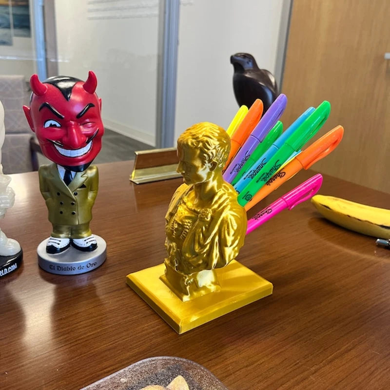 3D printed Julius Caesar statue Office Desk Pen Holder Office Desk Organizer Office Decor pen Rack Gift Stationery teacher gift