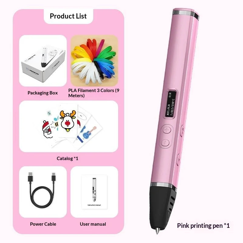 Lenovo 3D Pen – OLED Display, DIY Scribble Pen with PLA Filament