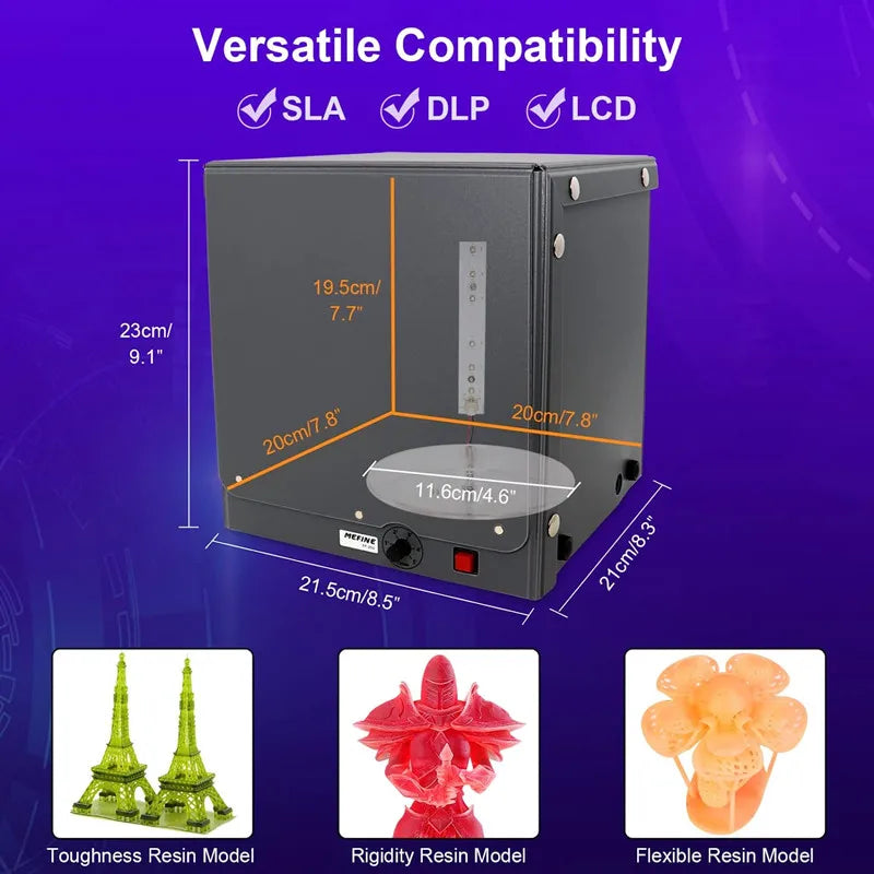 UV Resin Curing Light Box – 360° Electric Turntable, Timer & Intelligent Protection
