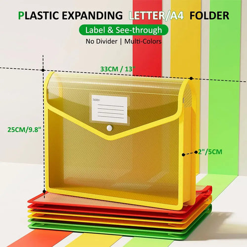 A4 file storage bags & folders, transparent storage and organization bags with labels