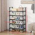 Multi-Tier Metal Shoe Rack Stackable Organizer Freestanding Black Space Saving Storage for Closet Bedroom Indoor Outdoor Use