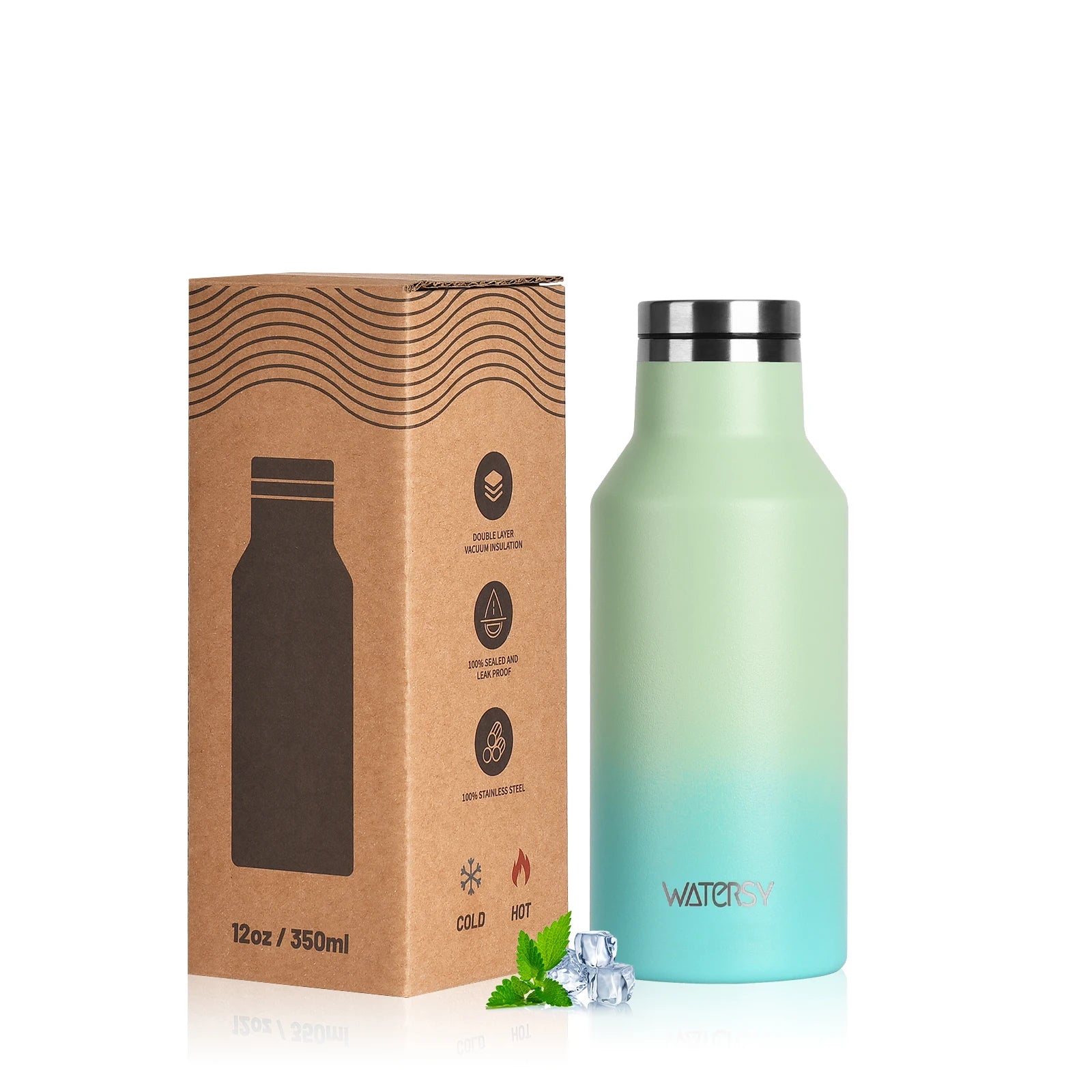 WATERSY Stainless Steel Thermal Cup – 350ml / 500ml, Vacuum Flask for Coffee & Sport