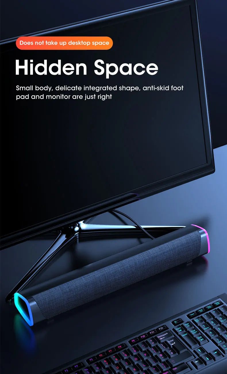 SoundBar 4D Pro – Wireless Bluetooth Speaker with Subwoofer Bass for PC & Laptop