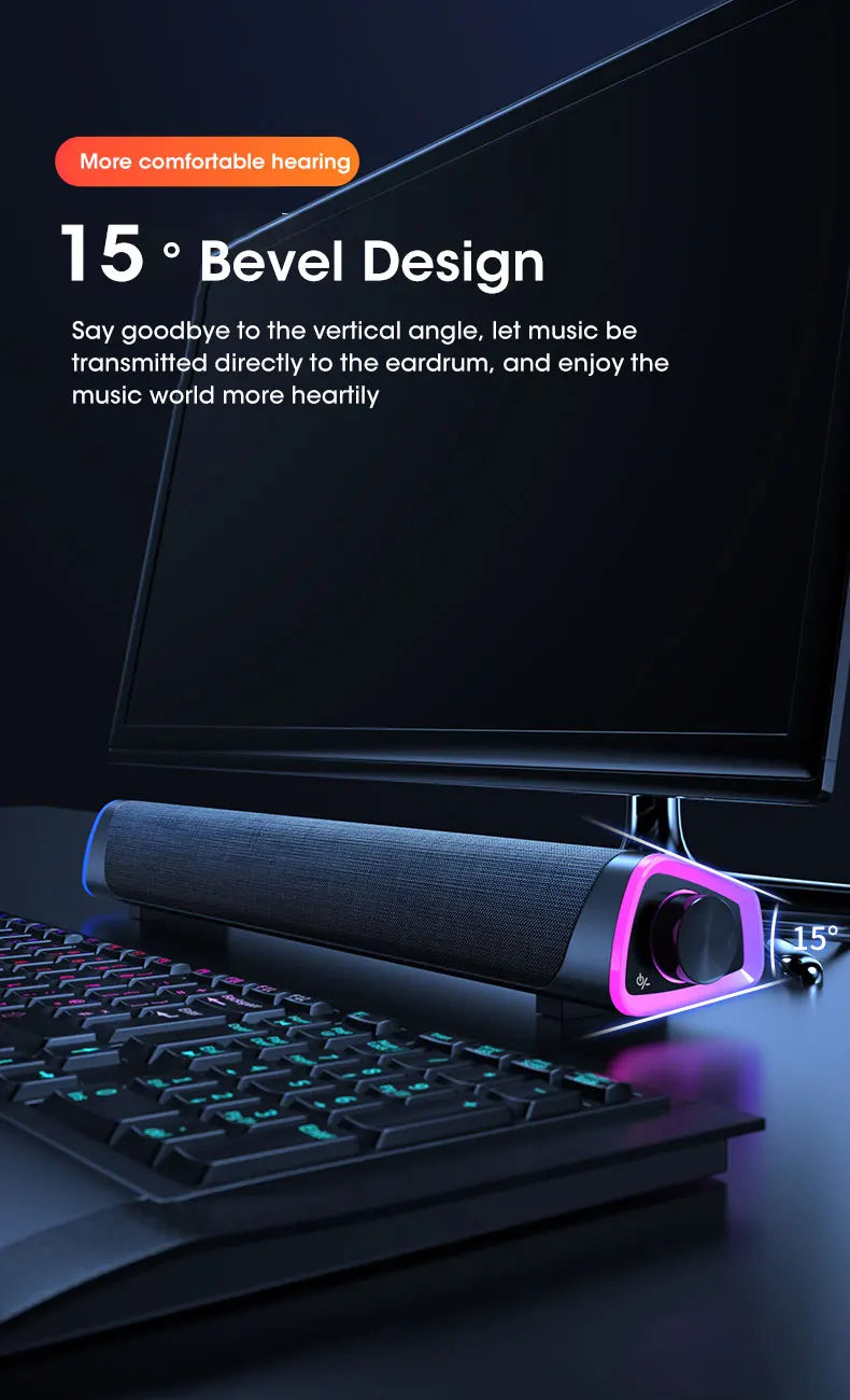 SoundBar 4D Pro – Wireless Bluetooth Speaker with Subwoofer Bass for PC & Laptop