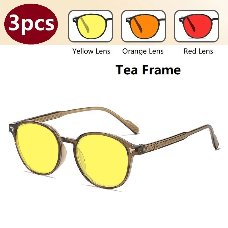 Yellow Blue Light Gaming Glasses – Night Vision Anti-Glare Computer Eyewear for Eye Strain Relief