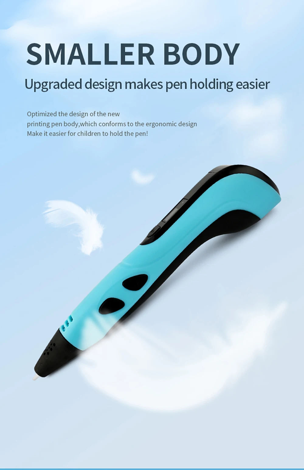 Kids 3D Pen with LCD Screen – 200M PLA Filament, Power Adapter & Travel Case