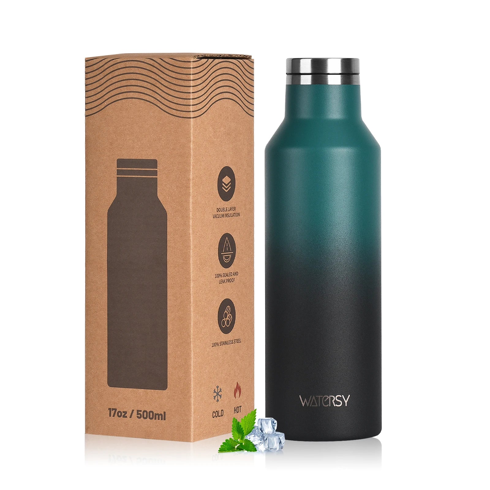 WATERSY Stainless Steel Thermal Cup – 350ml / 500ml, Vacuum Flask for Coffee & Sport