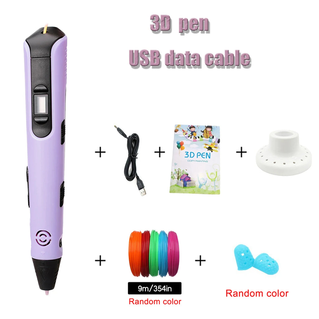 CreativePen 3D Printing Pen – Upgraded with 9M PLA Filament, Kids Birthday Gift