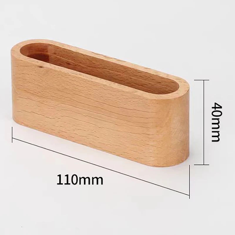 Business Card Holder Wooden Organizer Office Desk Name Card Display Stand With Pen Slot Memo Pad Cards Stand Card Holder Storage