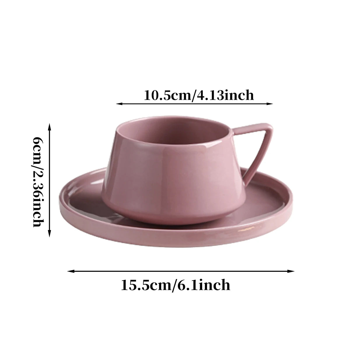 SaucerSip 320ml Ceramic Coffee Cup & Saucer – Elegant Office Tea Set