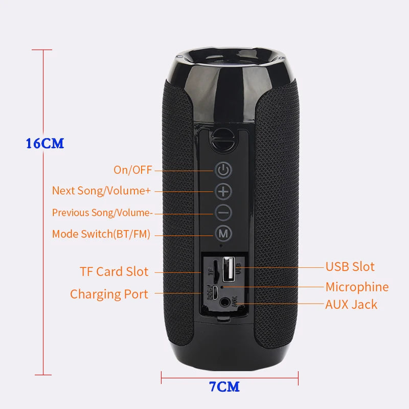 BoomBox Portable Wireless Bluetooth Speaker – FM Radio, Subwoofer & Hands-Free