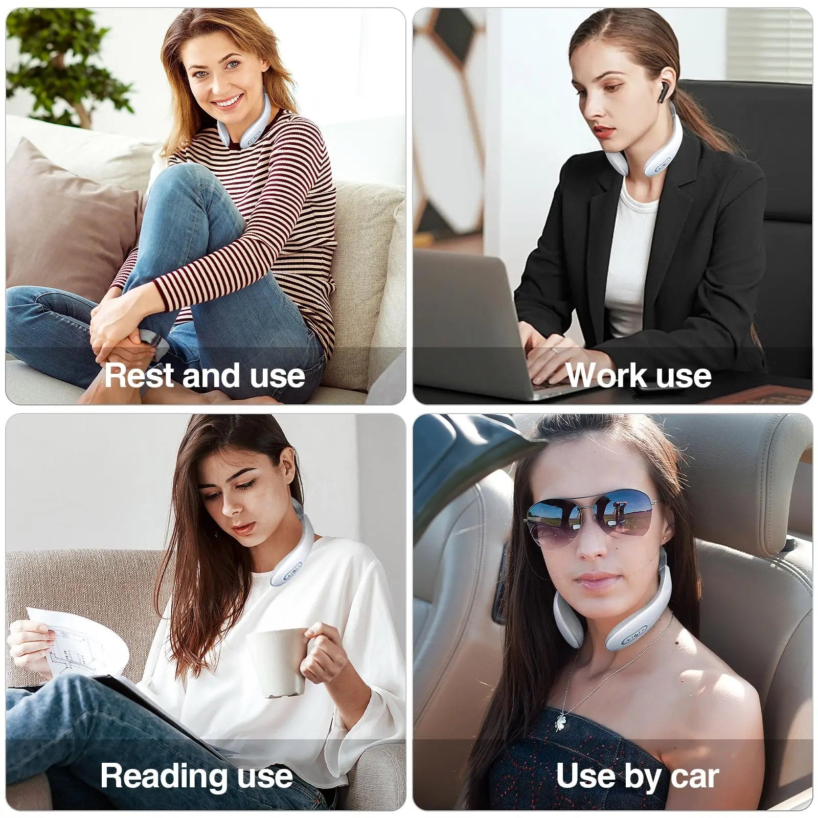 RedLight Smart Neck Massager – Portable Cervical Vibrator with Red Light Therapy