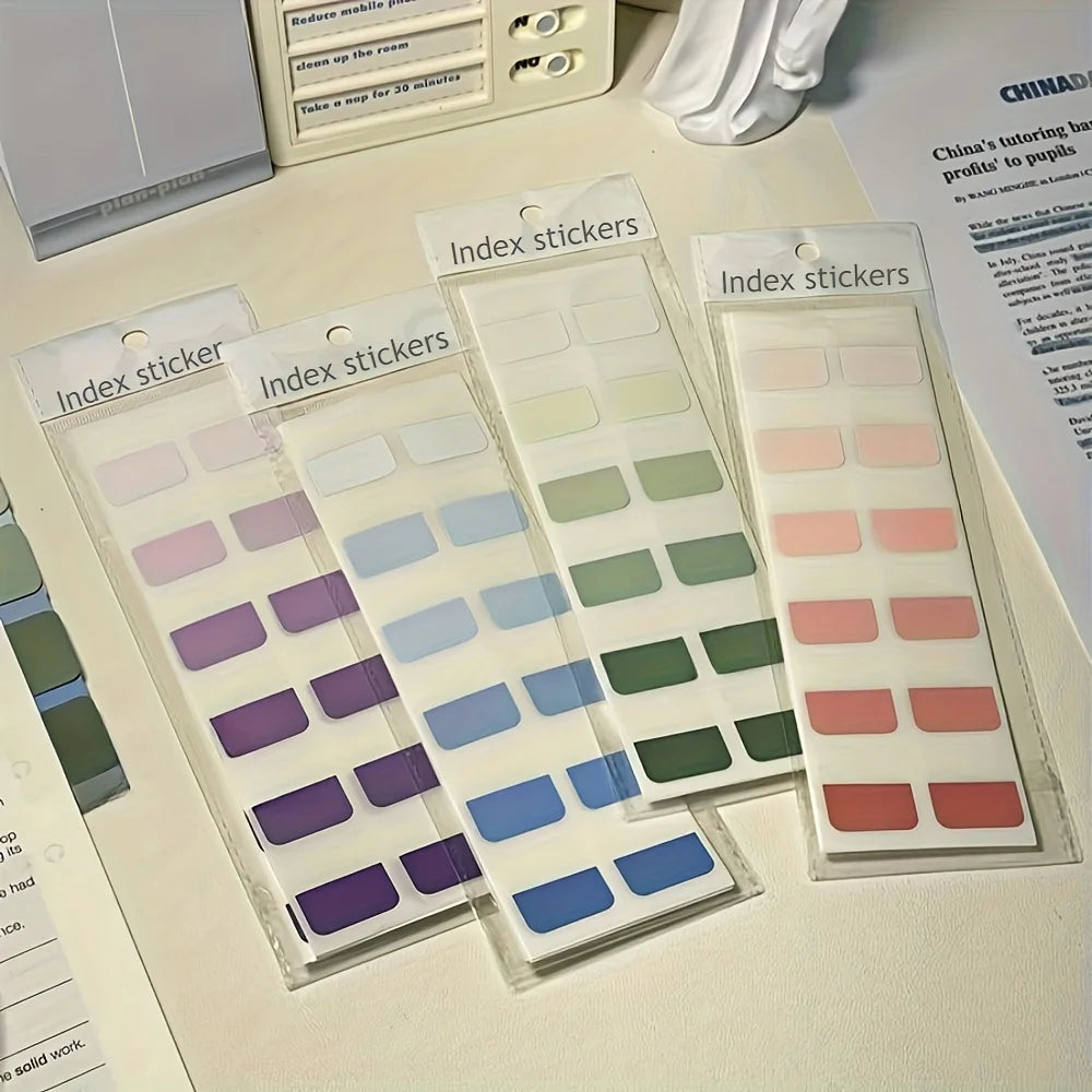 GradientTab 120-Pack Writable Gradient Index Tabs – Coloured Sticky File Markers