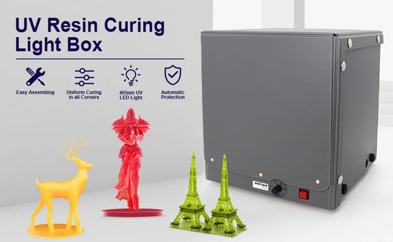 UV Resin Curing Light Box – 360° Electric Turntable, Timer & Intelligent Protection