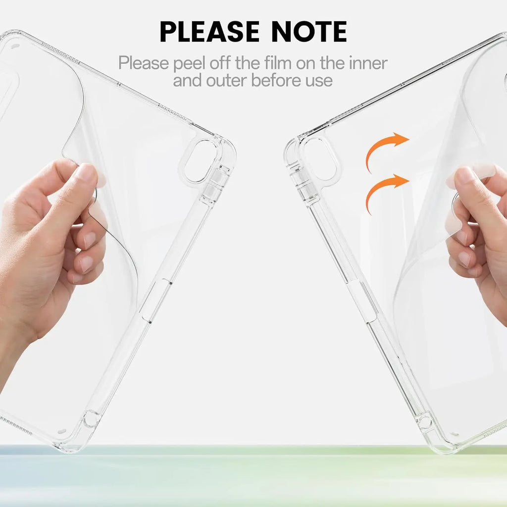 Clear Crystal Tablet Case With Pen Slot For Samsung Galaxy Tab S9 S10 FE Lite 2023 2025 11''PU Leather Flip Magnetic Stand Cases