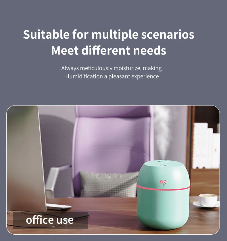 MistMini USB Desktop Air Humidifier – 220ml with Aroma Function