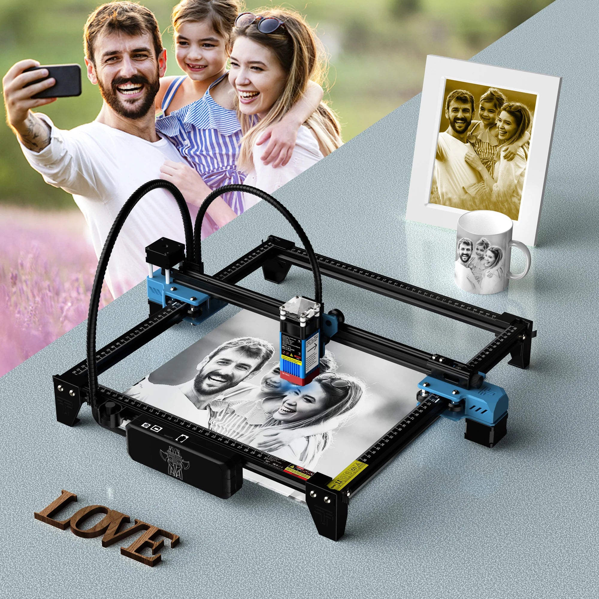 TwoTrees TTS-55 Pro 80W Laser Engraver – WiFi, Offline Control & 445nm Blue Light CNC