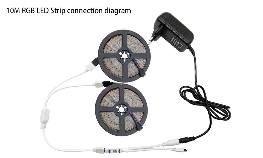 Led Strip Light Plug 12V 5050 2835 Rgb Self-Adhesive Smart Wifi Bluetooth Ribbon Tape 5M 15M 20M Waterproof Outdoor Lighting