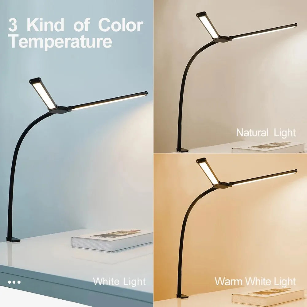 Double Single Head Led Clip Desk Lamp Dimmable Computer Table Lamps Monitor Light Architect Table Lamp for Office Reading Lights