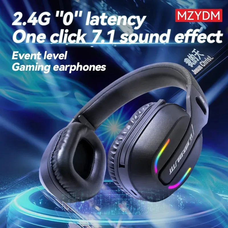 Wireless gaming headphones: 2.4G/ wired/ foldable Bluetooth headphones