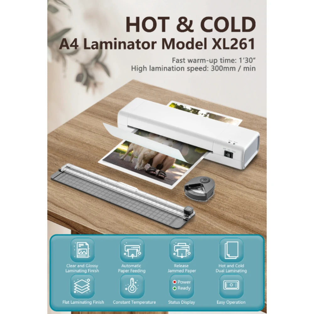SealPro 9" Hot & Cold Laminator Kit – Fast A4 Laminating Machine with 10 Pouches for Home, School & Office