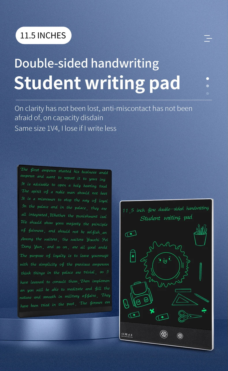 DuoWrite Double-Sided LCD Drawing Tablet – 10.5"/11.5" Kids Drawing Board