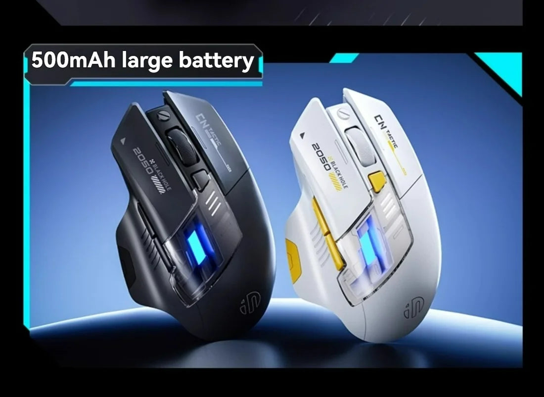 Inphic A9 Pro Tri-Mode Gaming Mouse – 12800 DPI, RGB Light Pillar & Macro Driver