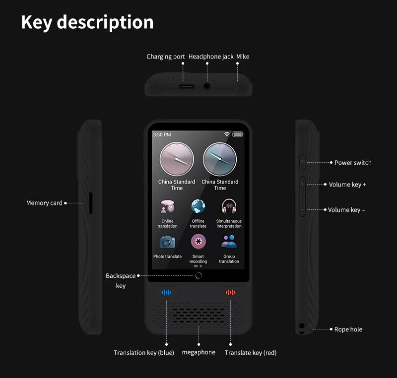 LinguaAI Voice Translator Device – 138 Languages, ChatGPT & Real-Time Two-Way